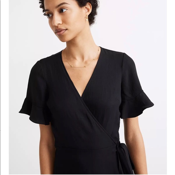 Madewell Ruffle Sleeve Wrap Dress - Picture 2 of 5